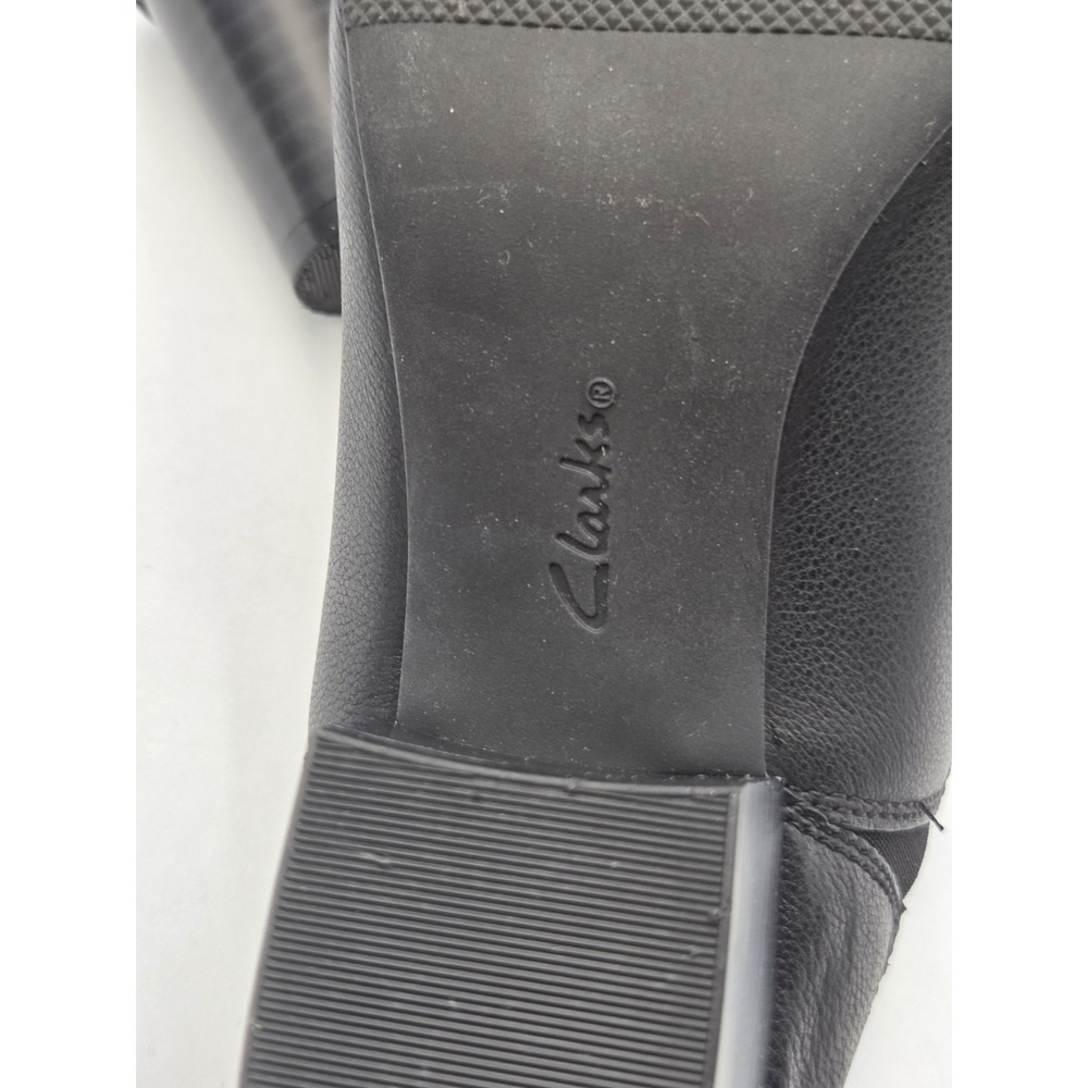 Clarks Women's Ellanie Pace Black Leather Comfort Size 9 EUC No Box Classic - Picture 10 of 11